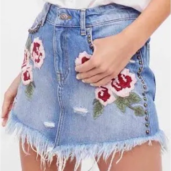 Free People Wild Rose Ember Mini in Light Denim - Picture 5 of 5